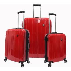 Traveler's Choice Sedona 3 Piece Expandable Spinner Luggage Set Red Traveler's Choice Three piece Sets