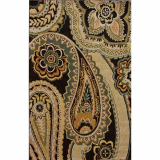 nuLOOM Handmade Modern Dark Brown Paisley Wool Rug Nuloom 7x9   10x14 Rugs