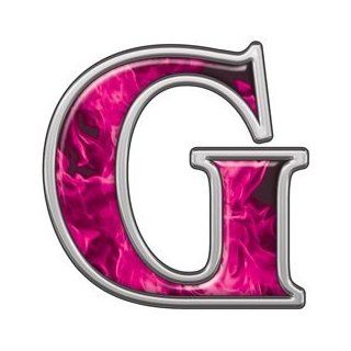 Reflective Letter G with Inferno Pink Flames   24" h   REFLECTIVE: Everything Else