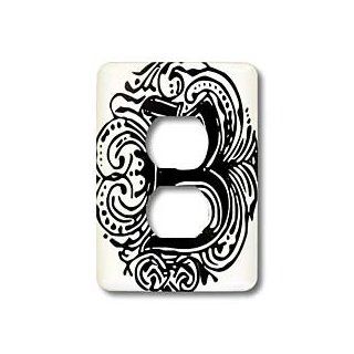 lsp_14210_6 Sandy Mertens Monograms   Fancy Letter B   Light Switch Covers   2 plug outlet cover   Outlet Plates  