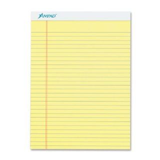Ampad Perforated Pad, Size 8 1/2 x 11 3/4, Canary Yellow Paper, Legal Ruling, 50 Sheets per Pad (20 260)  Legal Ruled Writing Pads 