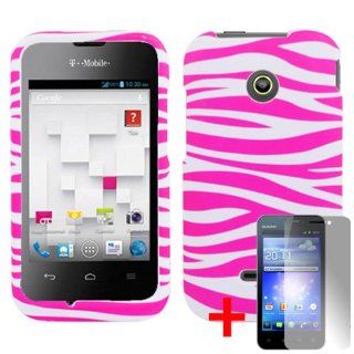 HUAWEI INSPIRA H867G GLORY H868C PINK WHITE ZEBRA ANIMAL COVER SNAP ON HARD CASE + SCREEN PROTECTOR from [ACCESSORY ARENA]: Cell Phones & Accessories