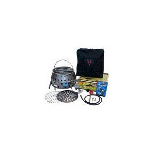 Volcano Sr. Portable Cook Stove With Propane   Bar b que Grill   Revolutionary Lightweight Outdoor Camp Cooker. Runs on Charcoal, Wood, Propane Gas. Perfect for Camping, Hunting, Hiking, Dutch Oven Cooking, Barbeque Grilling, Emergency Prepardness, Supplie