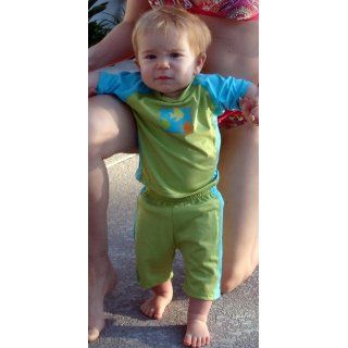 Luvable Friends Luvable Friends 2 Piece Swimsuit for Boys, Green   Fish   18 months: Clothing