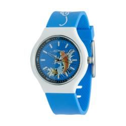 Ed Hardy Unisex Neo Blue/Silvertone Watch with Silicone Strap Ed Hardy Women's Ed Hardy Watches