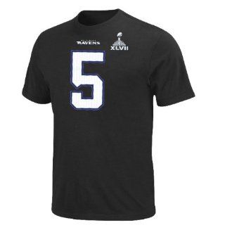 Joe Flacco Baltimore Ravens Majestic Super Bowl XLVII Player T shirt : Sports Related Merchandise : Sports & Outdoors
