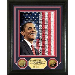 Barack Obama 24KT Gold Coin Inauguration Photo Mint "USA" : Sports Related Collectible Photomints : Patio, Lawn & Garden