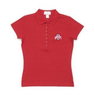 Antigua Ohio State Women's Remarkable Baby Rib Short Sleeve Polo Shirt (Small, Dark Red) : Sports Related Merchandise : Clothing