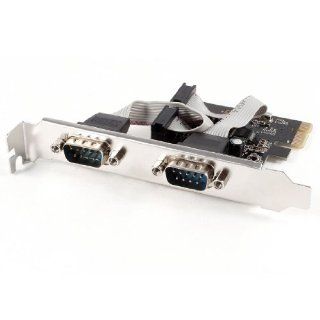 PCI to Dual Serial DB9 RS232 2 Port Controller Adapter Card Black: Computers & Accessories