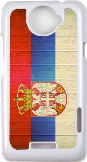 Rikki KnightTM Serbia Flag on Distressed Wood   White Cell HTC ONE X Case Cover for HTC ONE X: Cell Phones & Accessories