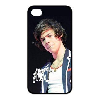 Top Iphone Case Pop Singer Harry Styles of Pop Boy Band One Direction Design for TPU Best Iphone 4/4s Case (black): Cell Phones & Accessories
