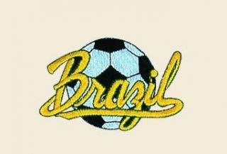 Soccer Ball Brazil Logo Embroidered Iron on or Sew on Patch: Clothing