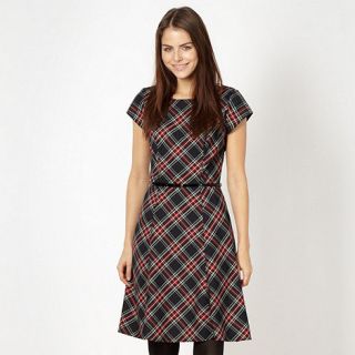 Red Herring Black tartan fit and flare dress
