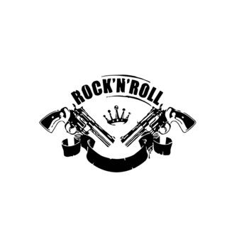 Vsgraphics Llc Rock N Roll Revolvers Vinyl Wall Art Black Size Medium