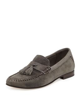 Balmoral Mens Suede Moccasin Driver, Gray   Jimmy Choo   Brown (43)