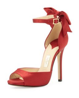 chrissie satin bow dorsay sandal, red   kate spade new york   Red (38.5B/8.5B)
