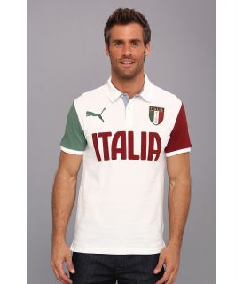 PUMA FIGC Italia S/S Polo Mens Short Sleeve Pullover (White)