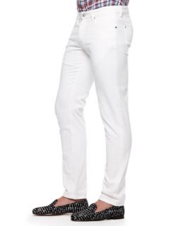 Mens Slim Fit Jeans, White   Michael Bastian   White (48)