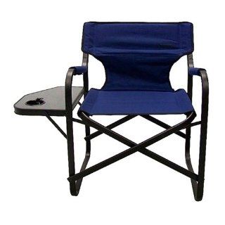 Coleman Oversized Portable Camping Deck Chair w Side Table Blue  Sports & Outdoors