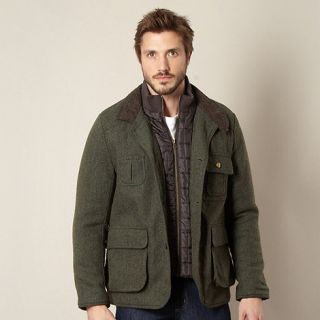 RJR.John Rocha Designer dark green textured mock jacket insert coat