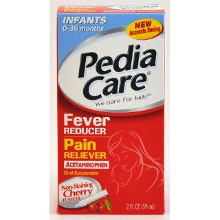 Pediacare Infants (0   36 months) Acetaminophen Fever Reducer Pain Releiver, Non Staining Cherry, 2 Fluid Oz: Health & Personal Care