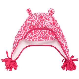 bluezoo Girls pink leopard print trapper hat