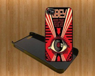Obey All Seeing Eye Custom Case/Cover FOR Apple iPhone 5 BLACK Plastic snap Case WITH FREE SCREEN PROTECTOR ( Verison Sprint At&t) Cell Phones & Accessories