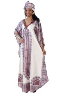 Shimmering Traditional Dashiki Style Jeweled Polyester Caftan Kaftan   Available in Several Colors (Brown): African Dresses: Clothing