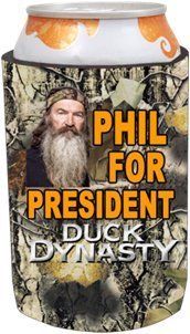 Duck Dynasty Officially Licensed Beer Can Cooler Koozie   Several Styles Available   Uncle Si Phil (Camo   Phil for President): Kitchen & Dining
