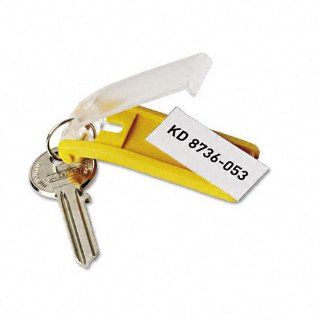 Durable Products   Durable   Key Tags for Locking Key Cabinets, Plastic, 1 1/8 x 2 3/4, Yellow, 6/Pack   Sold As 1 Pack   Tags have large, snap open label window.   Includes paper inserts for identification.   Each tag holds several keys. : Office Products