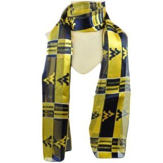 NCAA West Virginia Mountaineers Flowy Silky Scarf Wrap Shall Womens Blue Yellow : Sports Fan Apparel : Sports & Outdoors