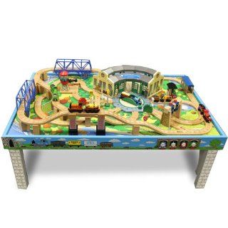 Thomas & Friends Wooden Railway   Tidmouth Sheds Deluxe Train Set with Island of Sodor Wooden Playtable & Playboard   Full Retail Store Display with Set Nailed to Playboard   NIB: Toys & Games