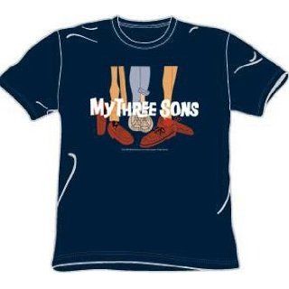 My Three Sons SHOES LOGO Retro TV Show Adult Navy T shirt: Clothing