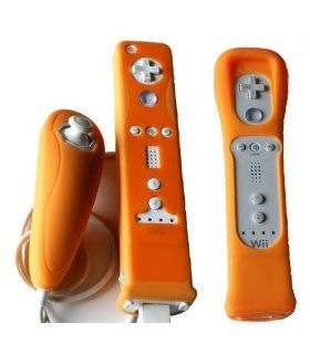 Wii MotionPlus 2 Tone Silicone Glove Jacket Package Orange: Video Games