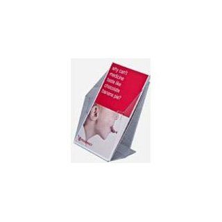 Brochure Holder for 5.5 Wide Bi fold Literature, Clear Acrylic, Single Three Inch Deep Extra Capacity Pocket, Upright Counter Top Design   Sold in Lots of 10 : Suggestion Boxes : Office Products