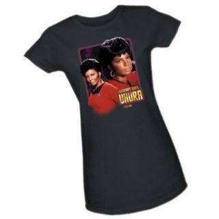 Lieutenant Uhura    Star Trek Crop Sleeve Fitted Juniors T Shirt: Movie And Tv Fan T Shirts: Clothing