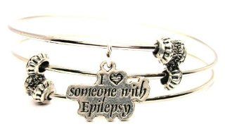 I Love Someone with Epilepsy Expandable Triple Wire Adjustable Bracelet Made in the USA: ChubbyChicoCharms: Jewelry