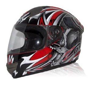 Zox Thunder R2 Sayonara Graphic Full Face Motorcycle Helmet (Red/Black, Large): Automotive
