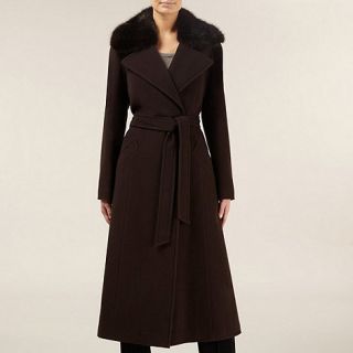 Planet Belted Chocolate Wool Coat