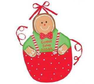 Gingerbread Man Apron "Gimme Some Sugar" Adult Size Adorable Christmas/Holiday Decor   Kitchen Aprons