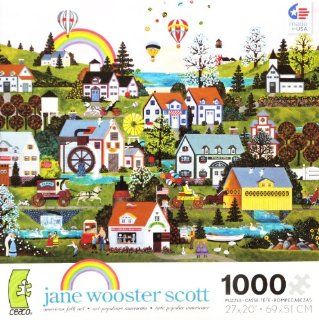 Jane Wooster Scott american folk art Somewhere Over the Rainbow 1000 Piece Puzzle MADE IN USA PUZZLE: Toys & Games