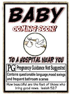 Funny Pregnancy New Baby Coming Soon Refrigerator Gift Magnet: Kitchen & Dining
