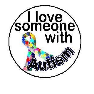 I love someone with Autism   Jigsaw Puzzle Awareness Ribbon 1.25" Pinback Button Badge / Pin   Autistic Asperger's Syndrome Rett PDD: Everything Else