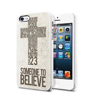 Psalm 23 Someone to Believe   iPhone 5 White Case: Cell Phones & Accessories