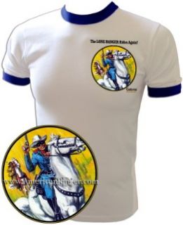 Vintage The Lone Ranger Rides Again Gabriel Promo Iron On T Shirt: Novelty T Shirts: Clothing