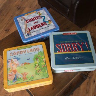 Candyland / Chutes / Sorry Kids Nostalgia Tin Combo: Toys & Games