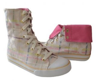 Coach Women's Bonney Poppy Tattersall Multi Color High Top/Fold Fashion Sneak: Fashion Sneakers: Shoes