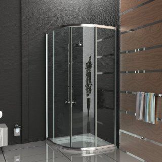 Duschkabine Dusche mit Rahmen Viertelkreis Schiebetr Duschabtrennung 80x80 x190 cm Trennwand Duschwand Duschkabine mit Glasveredelung: Baumarkt