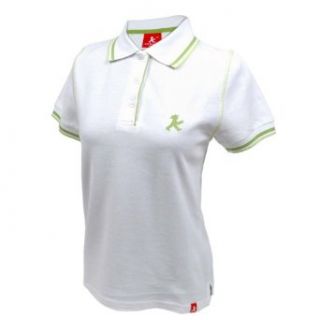 Damen Polo Shirt "Tennislehrerin" wei Geher gestickt vorne/kleiner Geher hinten gedruckt verschiedene Gren von Ampelmann: Küche & Haushalt