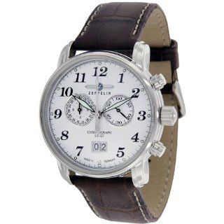 Zeppelin Herren Armbanduhr XL LZ127 Graf Chronograph Quarz Leder 76861: Uhren
